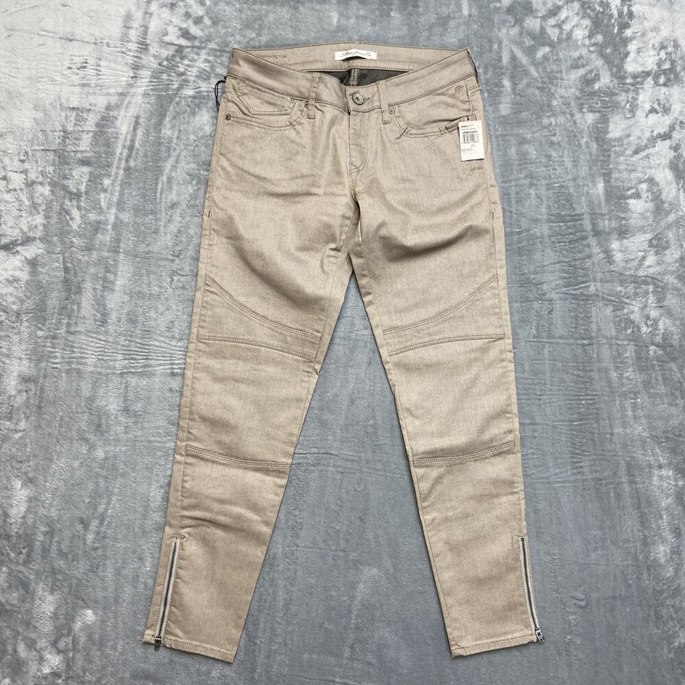New‎ Mavi Jeans Leather Moon Jeathe Skinny Jeans Women's Size 29 Taupe Beige